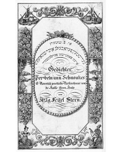 Stern, Itzig Feitel (pseud?). Gedichter Perobeln und Schnoukes. Vol. I: pp.xii, 96. * Vol II: (6),xvi, 143. * Die Schabbes Lamp. pp.(6),x,142,(4)