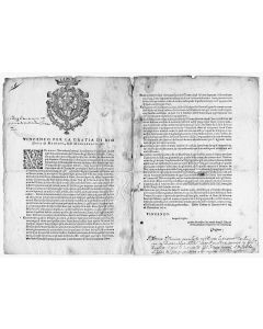 Vincenzo Per La Gratia Di Dio Duca di Mantova &di Monferrato [proclamation regarding the Mantua Ghetto]