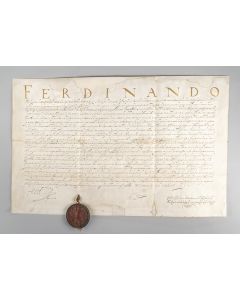 Ferdinando. Per la gratia di Dio [Confirmation of Privilages of the community and the bankers by Duke Ferdinando]