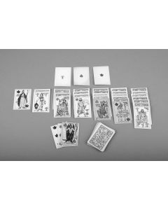 (Artistic Palestine Playing-Cards). Deck of 50 (of 52) playing cards designed by Raban. Lacks one face-card and the “two” in Menorah suite