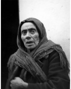 Lublin, 1937 (“The Care-Worn Woman.”) Silver Gelatin photographic image. Signed and annotated by Vishniac front and back. (See Polish Jews, page 29)