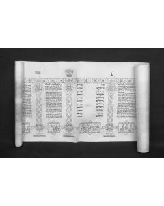 (Scroll of Esther). Composed by A.Z.B. Sporen (signed below first panel)