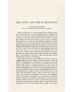 (Isaac Leeser, “The Jews and Their Religion”). pp. 350-69
 In: I. Daniel Rupp, An Original History of the Religious Denominations At Present Existing in the United States 