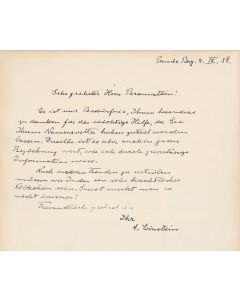 Autographed  Letter Signed in German
