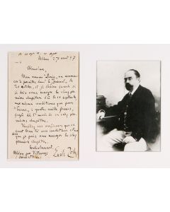 (1840-1902. Influntial French novelist). Autograph Letter Signed in French