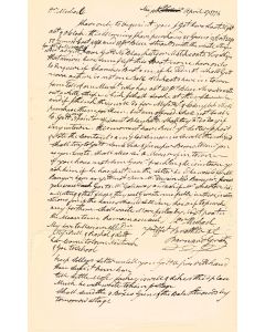 Autograph Letter Signed from Barnard Gratz in New York to his brother Michael Gratz, Philadelphia. Makes mention of “Governor Franklin,” son of Benjamin Franklin