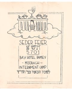 Seder Feier 5701 [Seder Celebration 1941]. Bay Hotel, Ramsey. Mooragh Internment Camp