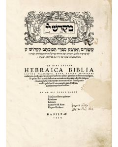 Hebrew and Latin). Esrim ve-Arba…Hebraica Biblia. Prepared by Sebastian Muenster