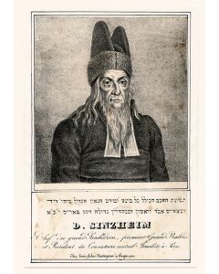 "Chef de Grand Sanhedrin, Premiere Grand Rabbin et President du Consistoire Central Israelite a Paris."