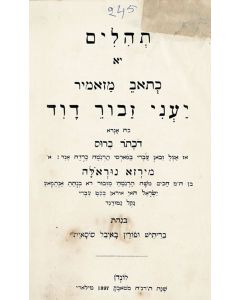 Psalms). Tehillim. Judeo-Persian text. Translated from the Hebrew by Nurollah ben Moshe.