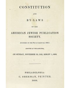 Constitution and By-Laws of the American Jewish Publication Society.