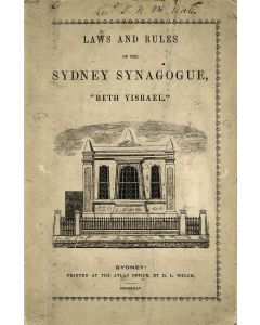 Laws and Rules of the Sydney Synagogue “Beth Yisrael”.