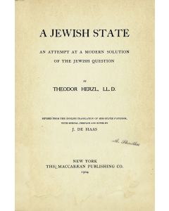 Herzl, Theodor. The Jewish State.