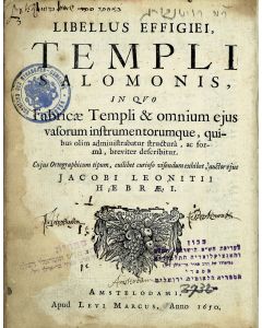 Tavnith Heichal - Libellus Effigiei Templi Salomanis.