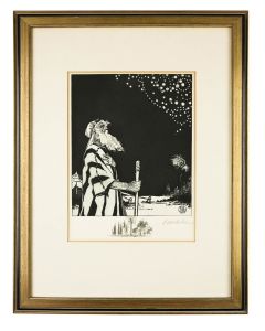Abraham Counting the Stars. Etching. Signed by artist in pencil lower right.
