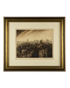 Jerusalem. Etching. Signed by artist in pencil lower right.