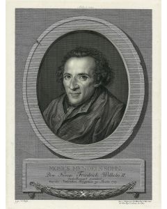 Fine half-length engraved portrait of Mendelssohn by J. C. Frisch.