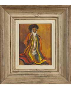 Portrait of a Rabbi in Colorful Coat. Executed in the style of Mane-Katz.