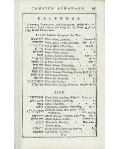 The New Jamaica Almanack and Register, Calculated to the Meridian of the Island for the Year of our Lord 1798.