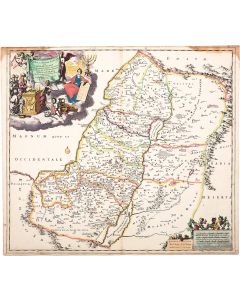 “Iudaea Sive Terra Sancta quae Israelitarum suas duodecim tribus destincta.” Hand-colored copperplate map.
