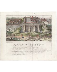 “Temple de Jerusalem.” Hand-colored copperplate engraving.