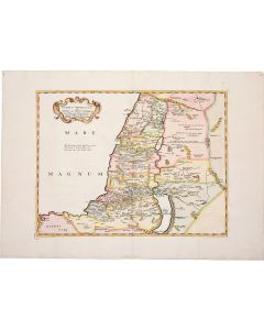 “Terra Promissa In Sortes seu Tribus XII Distincta Seu Tabula ad Librum Iosue.” Hand-colored copperplate map.