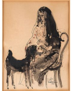 (Romanian-Israeli, 1893-1974). Shepherdess.
