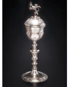 TALL CONTINENTAL SILVER SPICE CONTAINER.
