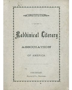 Constitution of the Rabbinical Literary Association of America.