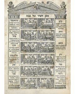 Seder Hagadah shel Pesach. According to Roman rite. Hebrew with translation into Judeo-Italian. Accompanied by Leone Modena’s abridged commentary of Isaac Abrabanel’s “Zevach Pesach.”