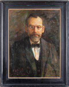 (1876-1927). A fine three-quarter length portrait looking frontwards.