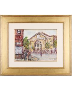 Collection of six paintings by Ben(jamin) Ganz (1896-1995) of synagogues located throughout the New York City area.