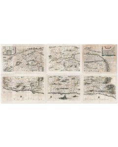 Palestine. Complete set of six individual hand-colored copperplate sheets which together comprise a map of the Holy Land.