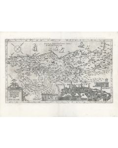 Terre Sanctae, quae Promissionis terra, est Syriae pars ea, quae Palaestina uocatur, descriptio… Tylmannu Stellam. Double-page copperplate map.