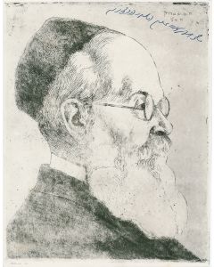 Rabbi Isaac Herzog. Profile portrait.