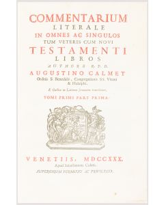 Commentarium literale in omnes ac singulos tum Veteris cum Novi Testamenti libros, e gallico in latinum sermonem translatum.