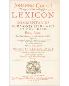 Lexicon et Commentarius Sermonis Hebraici et Chaldaici. With brief animadversions by Johannes Heinrich Mai.