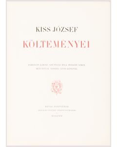 Kiss József - Költeményei [“Poetry.”]