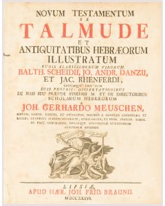 Novum Testamentum ex Talmude et Antiquitatibus Hebraeorum Illustratem.