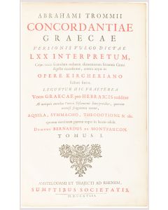 Concordantiae Graecae Versionis Vulgo Dictae LXX Interpretum.