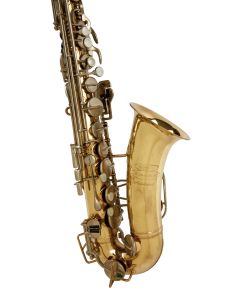 Buescher, Elkhart, c. 1980, Model Aristocrat, Serial No. 730007, with hard case.