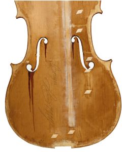 c. 1920, signed BRUGER on the interior top, length of two-piece back 758 mm., with soft bag.