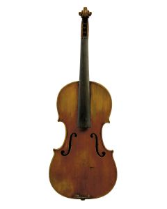 c. 1920, labeled THEVENIN/LUTHIER BREVETE PARIS, length of one-piece back 359 mm., with case.