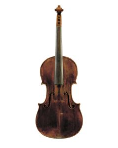 c. 1900, possibly Derazey Workshop, labeled ANTONIUS STRADIVARIUS, length of one-piece back 360 mm., with case.