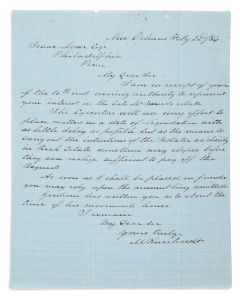 Kursheedt, Mendes (1814-86) Autograph Letter Signed written to Isaac Leeser, in English.