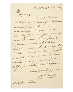Merzbacher, Leo (1810-56). Autograph Letter Signed wriiten to Dr. Joshua Cohen, in English.