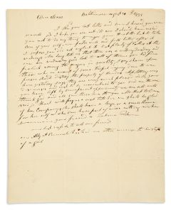 Rehine, Zalma. Autograph Letter Signed written to Isaac Leeser, in English.