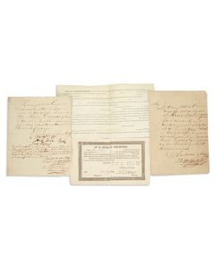 Dropsie, Moses Aaron (1821-1905). Four personal and family documents. Texts in Dutch, English and Hebrew.