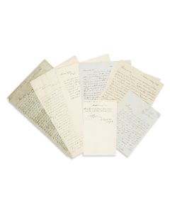 Group of Eight Autograph Letters Signed, all written to <<Isaac Leeser>>, on religious and educational themes, also conversions and mikvah. Texts in English and Hebrew.