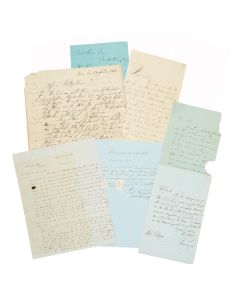 Group of Eight Autograph Letters Signed, all written to <<Isaac Leeser>>, theological and communal matters. Texts in English, German and Hebrew.